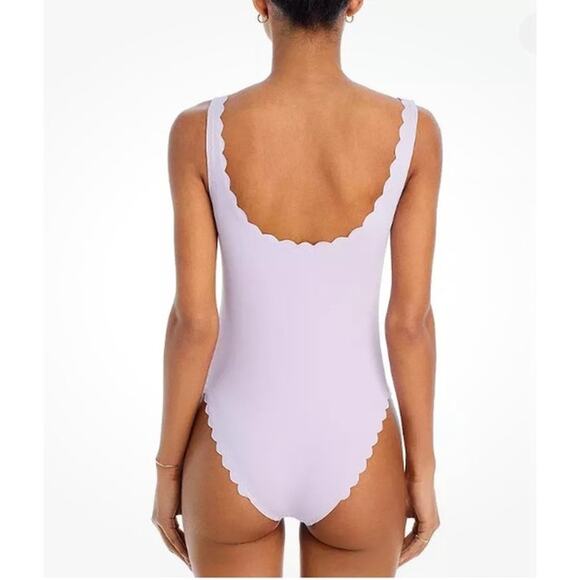 Aqua Swimwear Scalloped One pc Swimsuit NWT XL Light Lilac - Picture 3 of 10